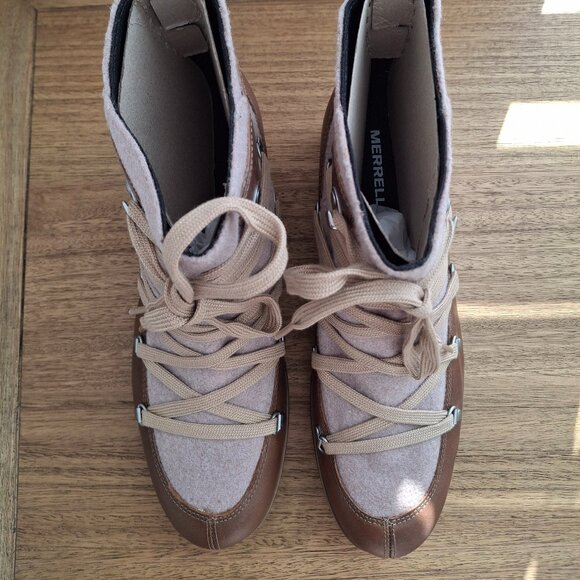 Merrell | Shiloh II Warm Leather Boots (Camel) | Women's US 10.5 - Picture 5 of 11